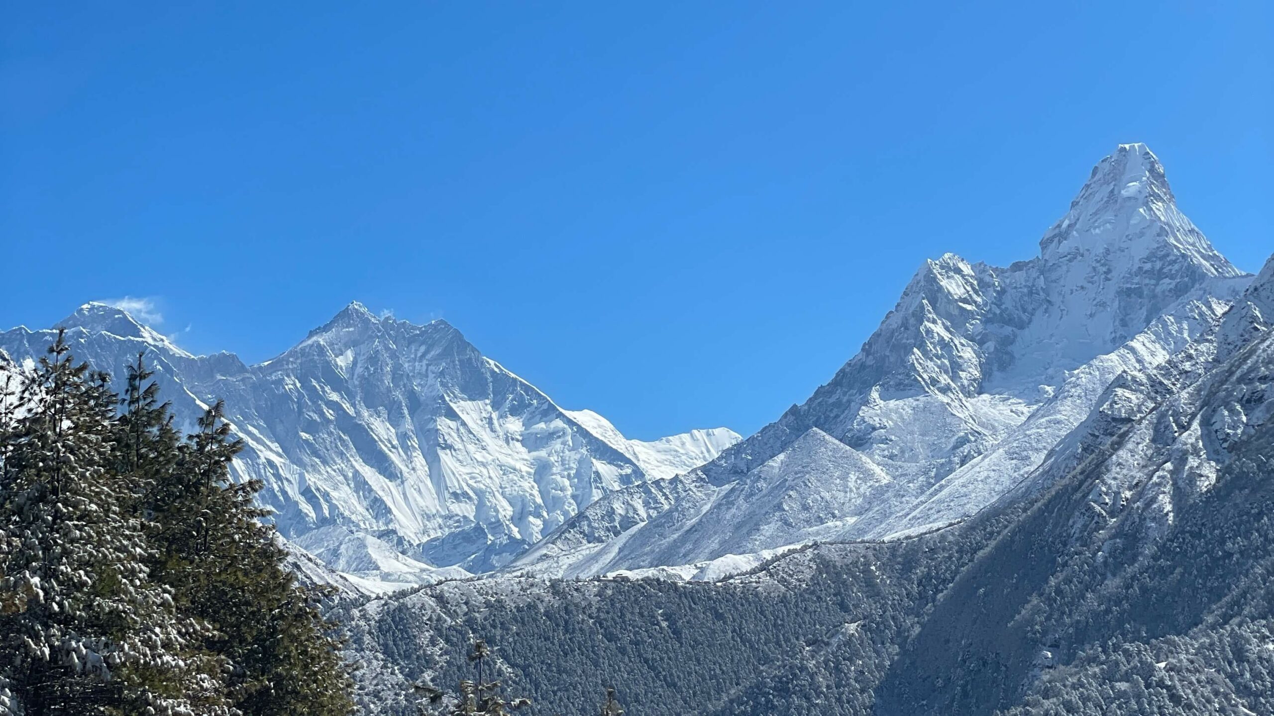 Snow peaks rising over Nepal