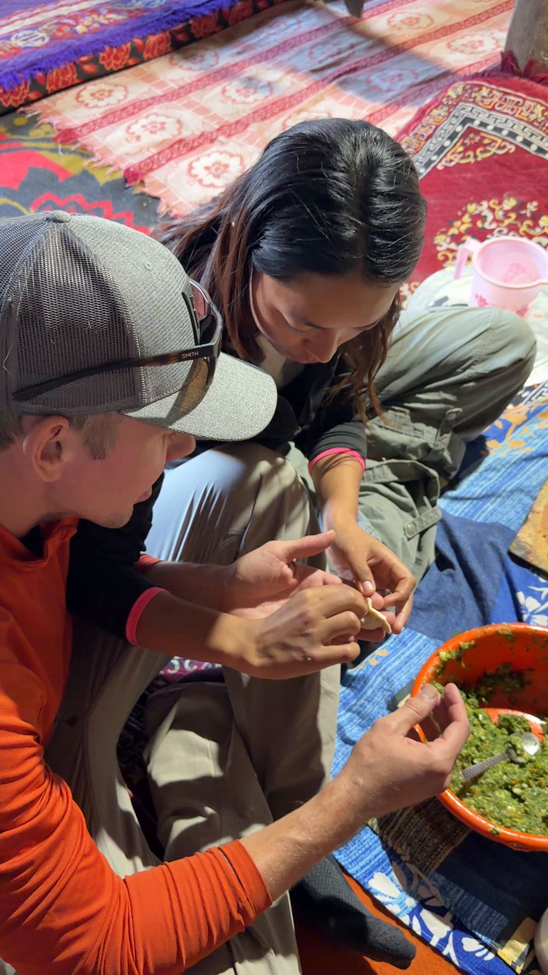 Khambir bread lesson with our hosts in Zangla, Zanskar