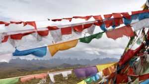 flags hanging tibet